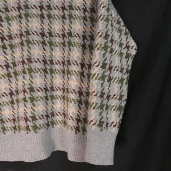 Heavy Wool Blend Houndstooth Button-Up Cardigan | xl - extra large | V-Neck - Picture 14 of 15